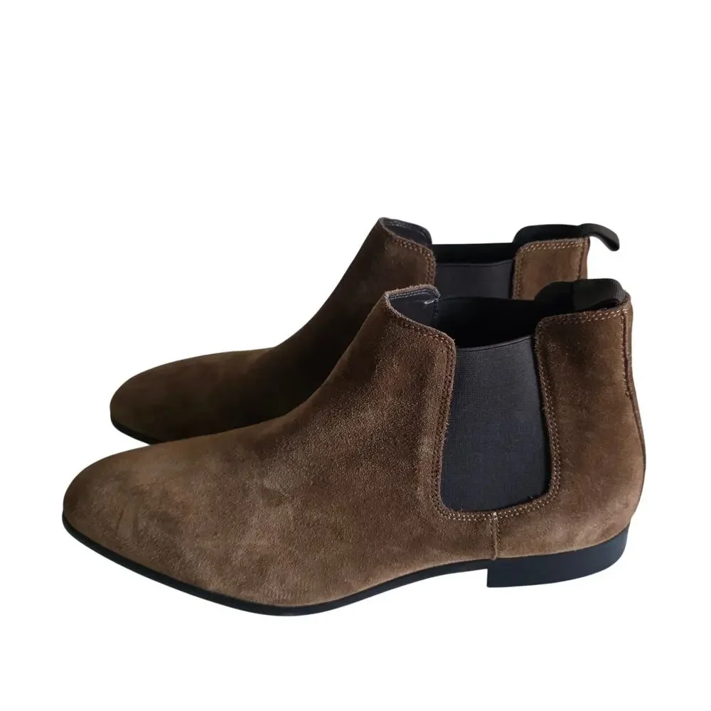 BP. Brown Suede Chelsea Boots Men's US 13 EU 47 Leather Upper Pull On